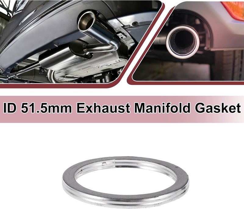 REPAIROCK ID 51.5mm Exhaust Manifold Gasket Prevent Leak Noise Exhaust Donut Gasket Muffler Ring Exhaust Flange Gasket for Car SUV Graphite Stainless Steel - Image 2